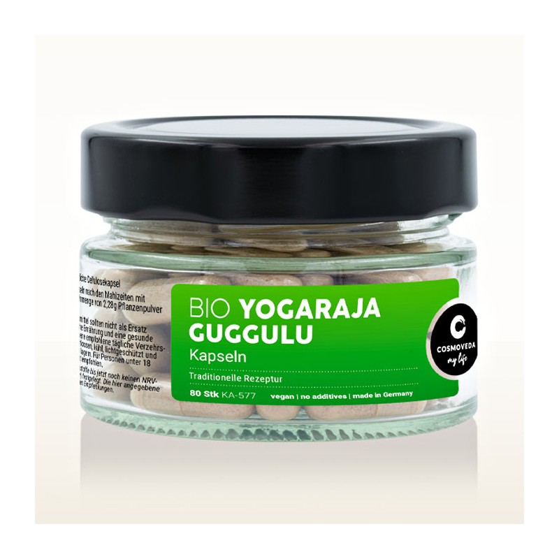 Uztura bagātinātājs Yogaraja Guggulu Bio, Cosmoveda, 80 kapsulas