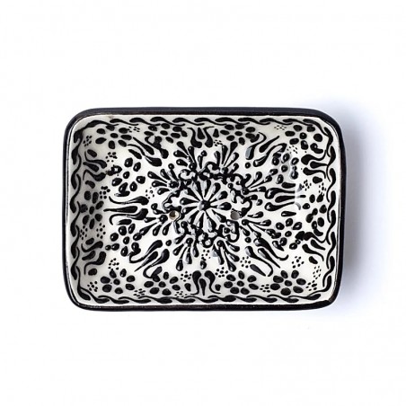 Ceramic soap dish Black, handmade, 13x9x4cm, 190g