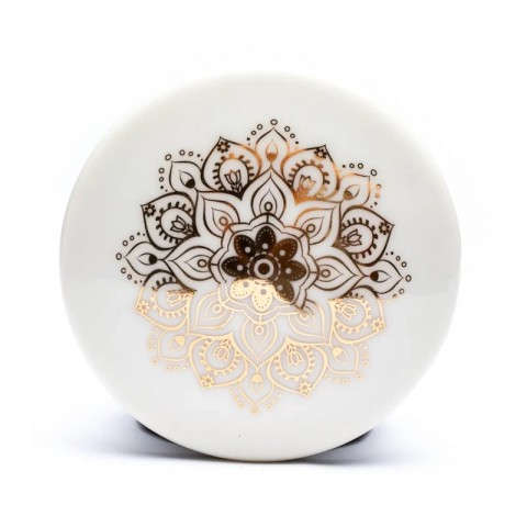 Tea cup with strainer Mandala, white, 400ml