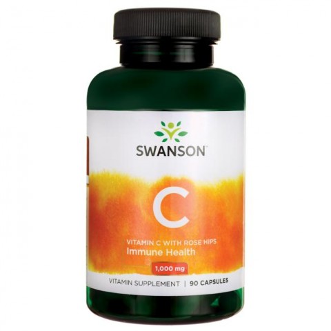 C vitamīns ar ērču ekstraktu, Swanson, 1000mg, 90 kapsulas