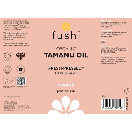 Tamanu oil, organic, Fushi, 50ml