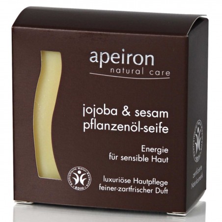 Zāļu ziepes ķermenim un matiem Jojoba & sezams, Auromere Apeiron, 100 g