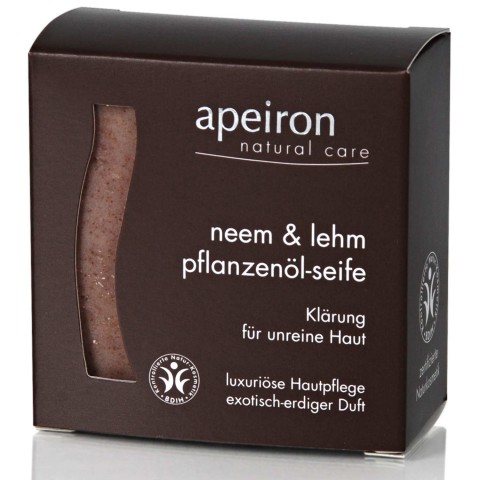 Травяное мыло для тела и волос Neem & Clay, Auromere Apeiron, 100 г