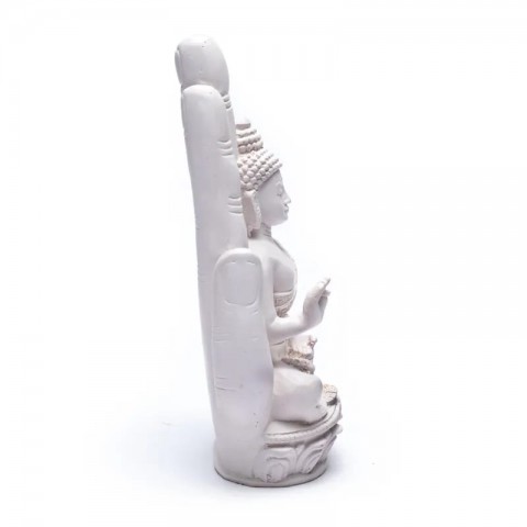 Buddha in white hand, statue, 23cm