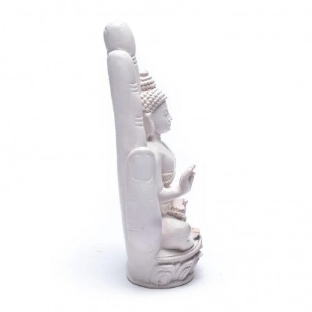 Buddha in white hand, statue, 23cm
