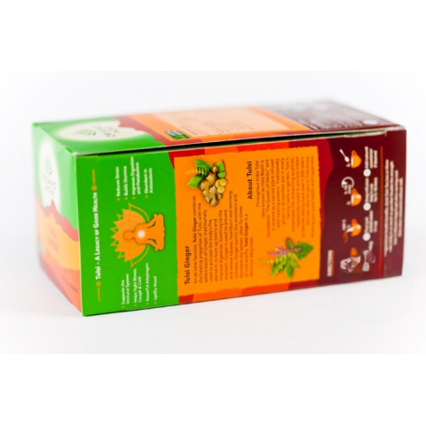 Ājurvēdas tēja Tulsi ingvers, Organic India, 25 paciņas