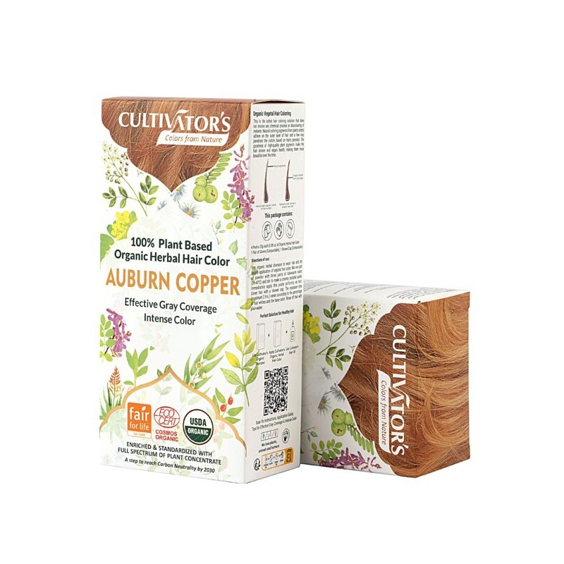 Augu bāzes sarkanbrūna matu krāsa Auburn Copper, Cultivator's, 100g