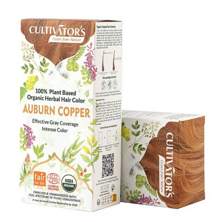 Растительная краска для волос каштанового цвета Auburn Copper, Cultivator's, 100г