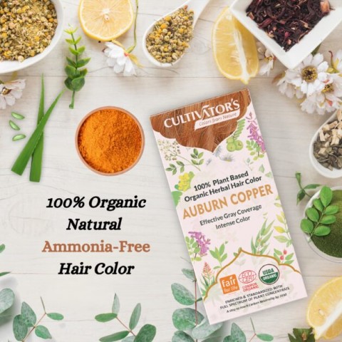 Vegetable reddish-brown hair dye Auburn Copper, Cultivator's, 100g