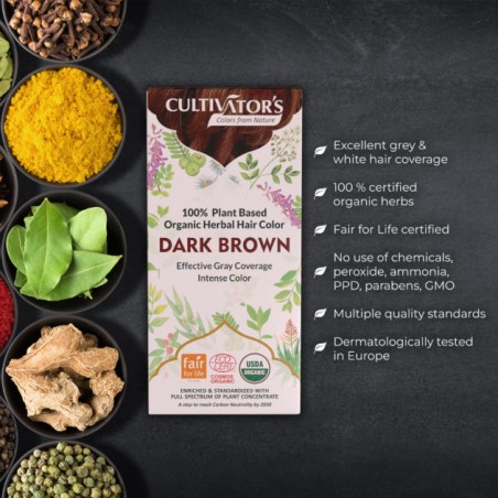 Augu tumši brūna matu krāsa Dark Brown, Cultivator's, 100g