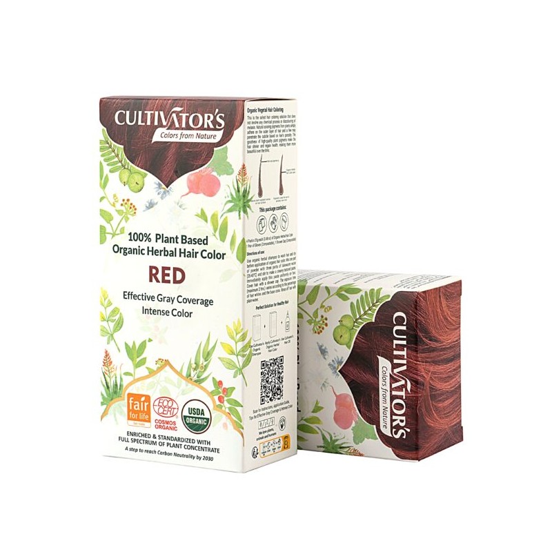Herbals hair dye Red, organic, Cultivator's, 100g