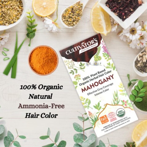 Растительная краска для волос цвета красного дерева Mahogany, Cultivator's, 100g