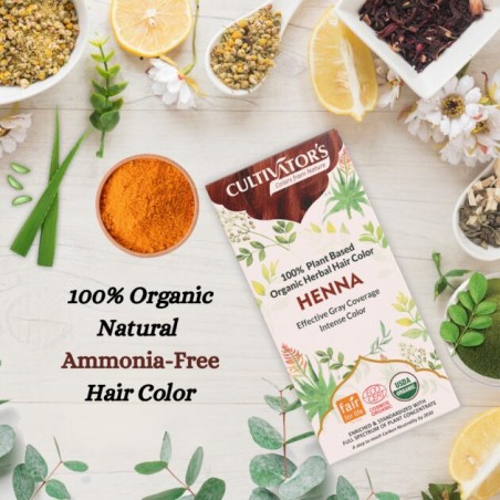 Растительная рыжая краска для волос Henna, Cultivator's, 100г