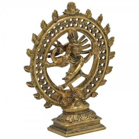 Brass statue of Shiva Nataraja, 15 cm