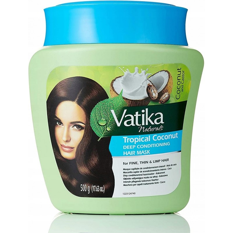 Dziļi kopjoša matu maska Tropical Coconut, Dabur Vatika, 500g