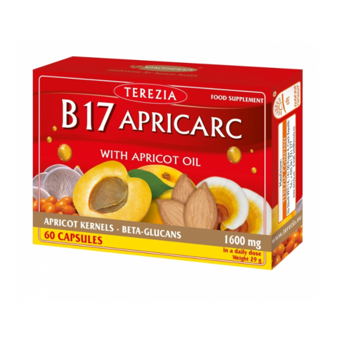 Vitamīns B17 Apricark ar aprikožu eļļu, Terezija, 60 kapsulas