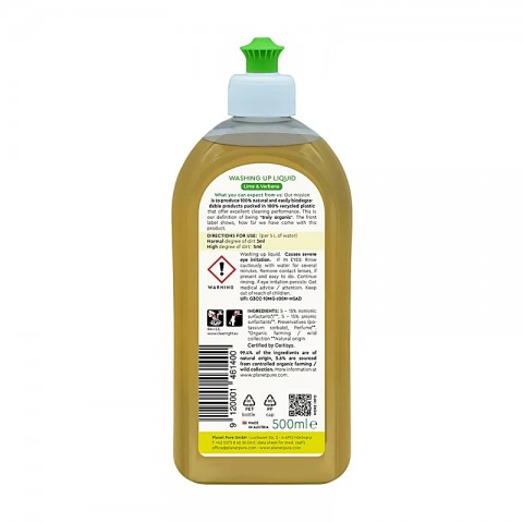 Dishwashing liquid Lime & Verbena, Planet Pure, 500ml