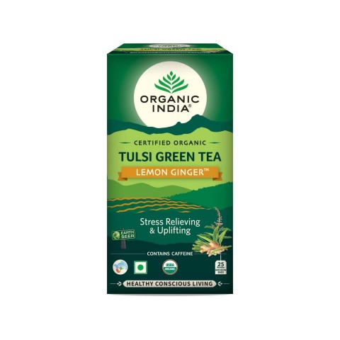 Ājurvēdas tēja Tulsi citrons ingvers, Organic India, 25 paciņas