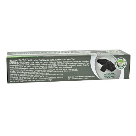 Whitening toothpaste with activated carbon Charcoal, Dabur, 100ml