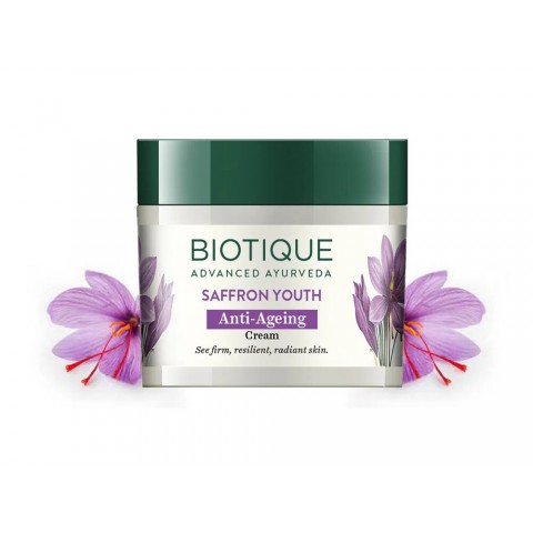 Day face cream with saffron Bio Saffron Anti-Ageing, Biotique, 50g
