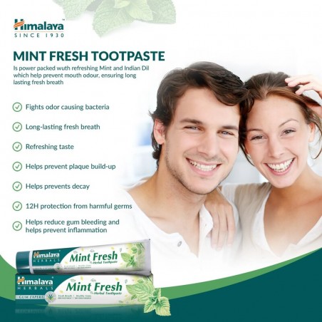 Zāļu zobu pasta Mint Freshness Gum Expert, Himalaya, 75ml