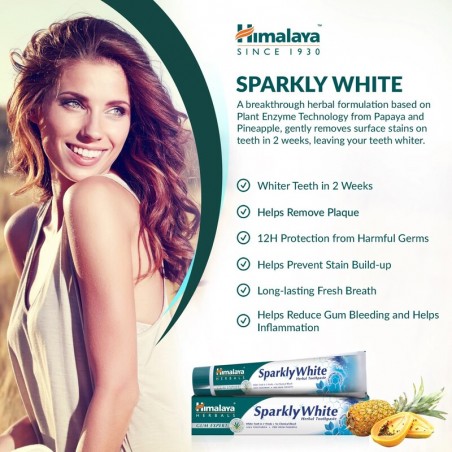 Отбеливающая зубная паста Sparkly White Gum Expert, Himalaya, 75 мл