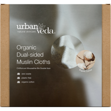 Муслиновые салфетки для двойного очищения лица, экологические, Urban Veda, 3 шт.