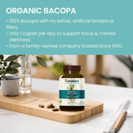 Bacopa Organic, Himalaya, 60 tabletes
