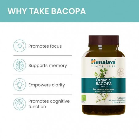 Bacopa Organic, Himalaya, 60 tabletes