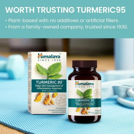 Куркума Turmeric 95 Organic, Himalaya, 60 капсул