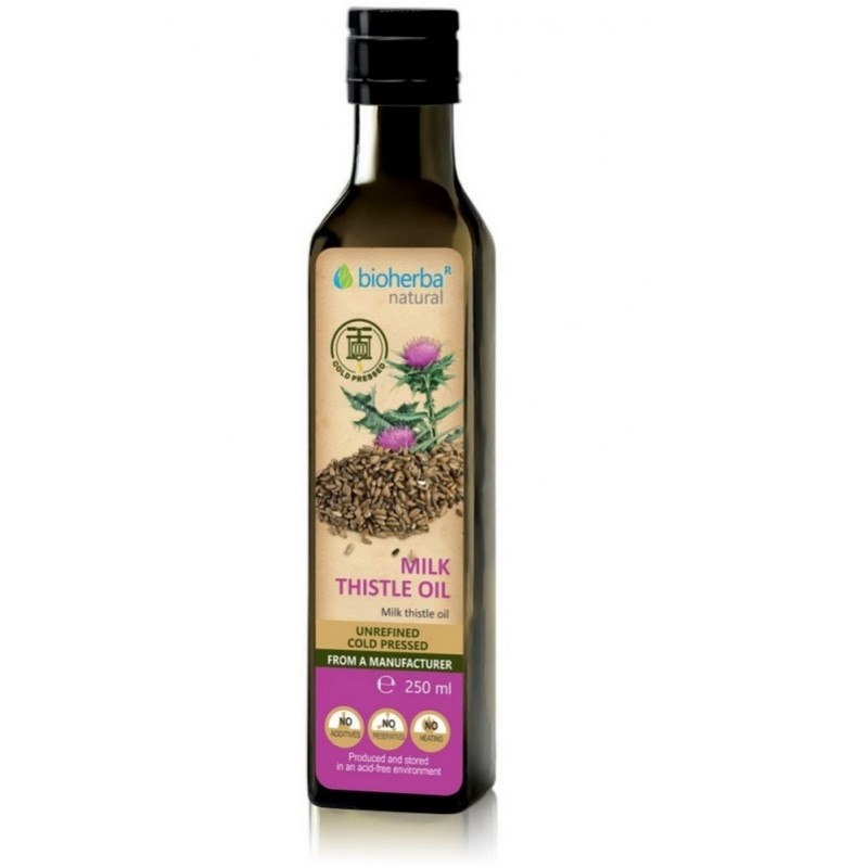 Cold-pressed milk thistle seed oil, Bioherba, 250ml