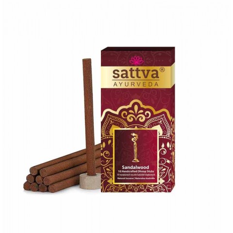 Толстые палочки благовоний Сандаловое дерево Dhoop, Sattva Ayurveda, 20 г