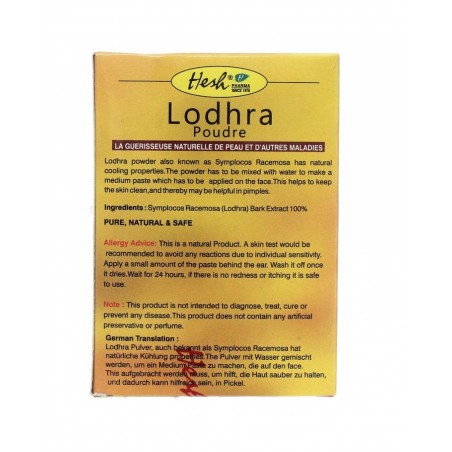 Растительная порошковая маска для проблемной кожи лица Lodhra, Hesh, 50г