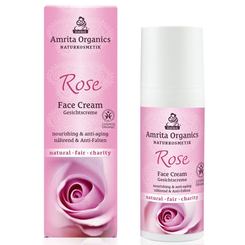 Atjaunojošs un mitrinošs sejas krēms Rose, Amrita Organics, 50 ml