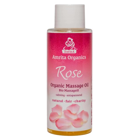 Nomierinoša ķermeņa masāžas eļļa Rose, Amrita Organics, 100ml