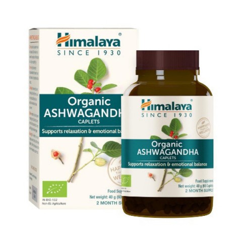 Uztura bagātinātājs Ashwagandha Organic, Himalaya, 60 tabletes