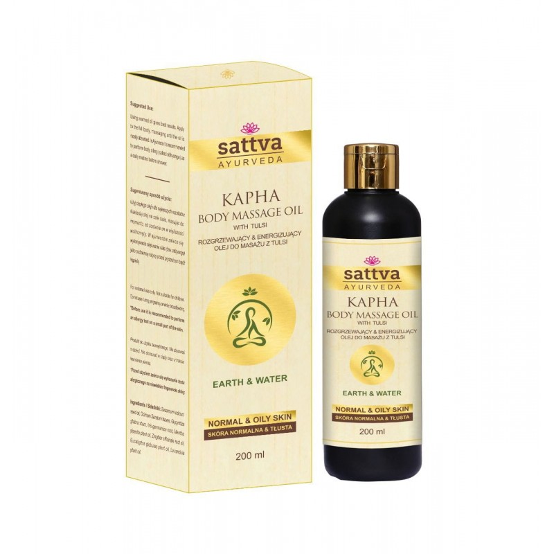 Masāžas eļļa taukainai ādai Kapha, Sattva Ayurveda, 200ml