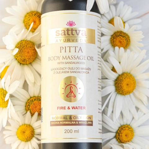 Masāžas eļļa jutīgai un problemātiskai Pitta ādai, Sattva Ayurveda, 200ml