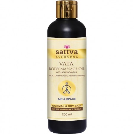 Masāžas eļļa sausai un nobriedušai ādai Vata, Sattva Ayurveda, 200ml