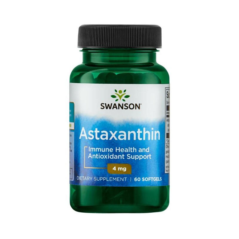 Astaksantīns, Swanson, 4mg, 60 kapsulas Astaksantīns, Swanson, 4mg, 60 kapsulas