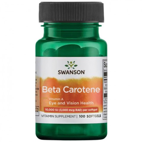 A vitamīna beta-karotīns, Swanson, 3000mcg, 100 kapsulas
