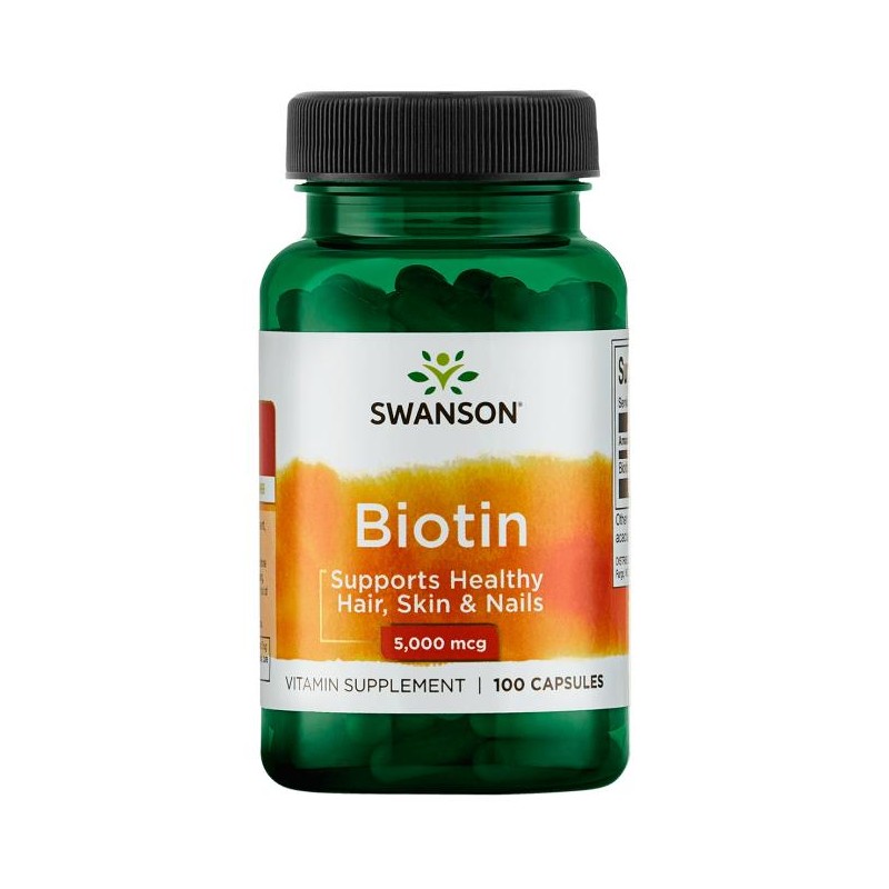 Biotīns, Swanson, 5000mcg, 100 kapsulas Biotīns, Swanson, 5000mcg, 100 kapsulas