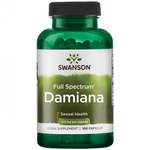 Damiāna lapas Turnera Diffusa, Swanson, 510mg, 100 kapsulas