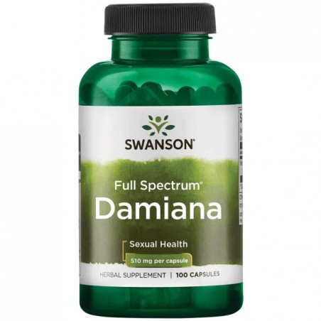 Damiāna lapas Turnera Diffusa, Swanson, 510mg, 100 kapsulas