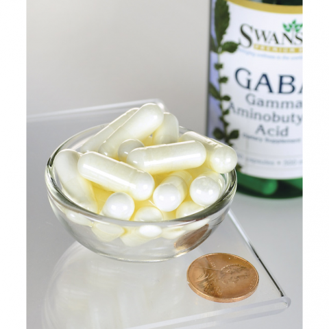 Gamma-amīnamosviestskābe GABA, Swanson, 500mg, 100 kapsulas