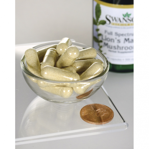 Lion's Mane sēne, Swanson, 500 mg, 60 kapsulas