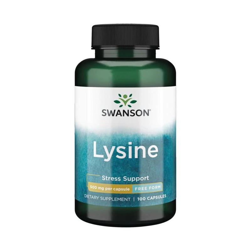 L-lizīns Lysine, Swanson, 500mg, 100 kapsulas L-lizīns Lysine, Swanson, 500mg, 100 kapsulas