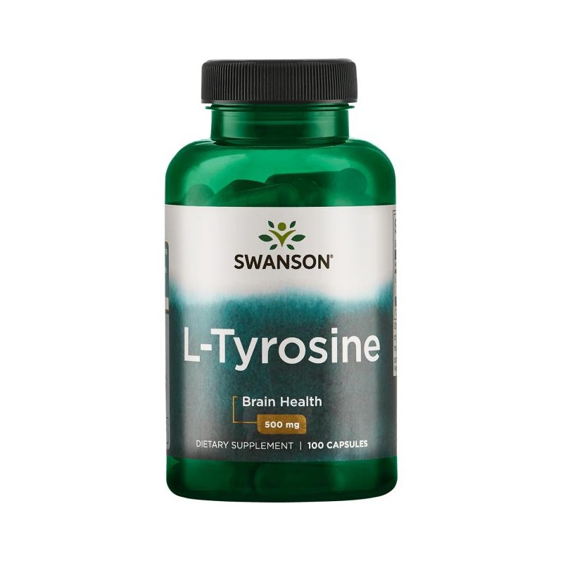 L-tirozīns, Swanson, 500 mg, 100 kapsulas L-tirozīns, Swanson, 500 mg, 100 kapsulas