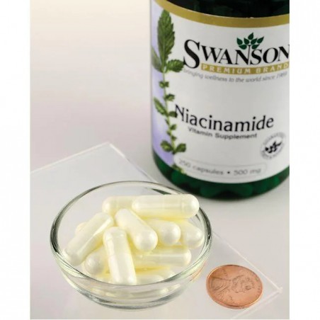 B3 vitamīns niacīns, Swanson, 500mg, 250 kapsulas