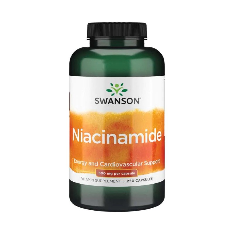 B3 vitamīns niacīns, Swanson, 500mg, 250 kapsulas B3 vitamīns niacīns, Swanson, 500mg, 250 kapsulas
